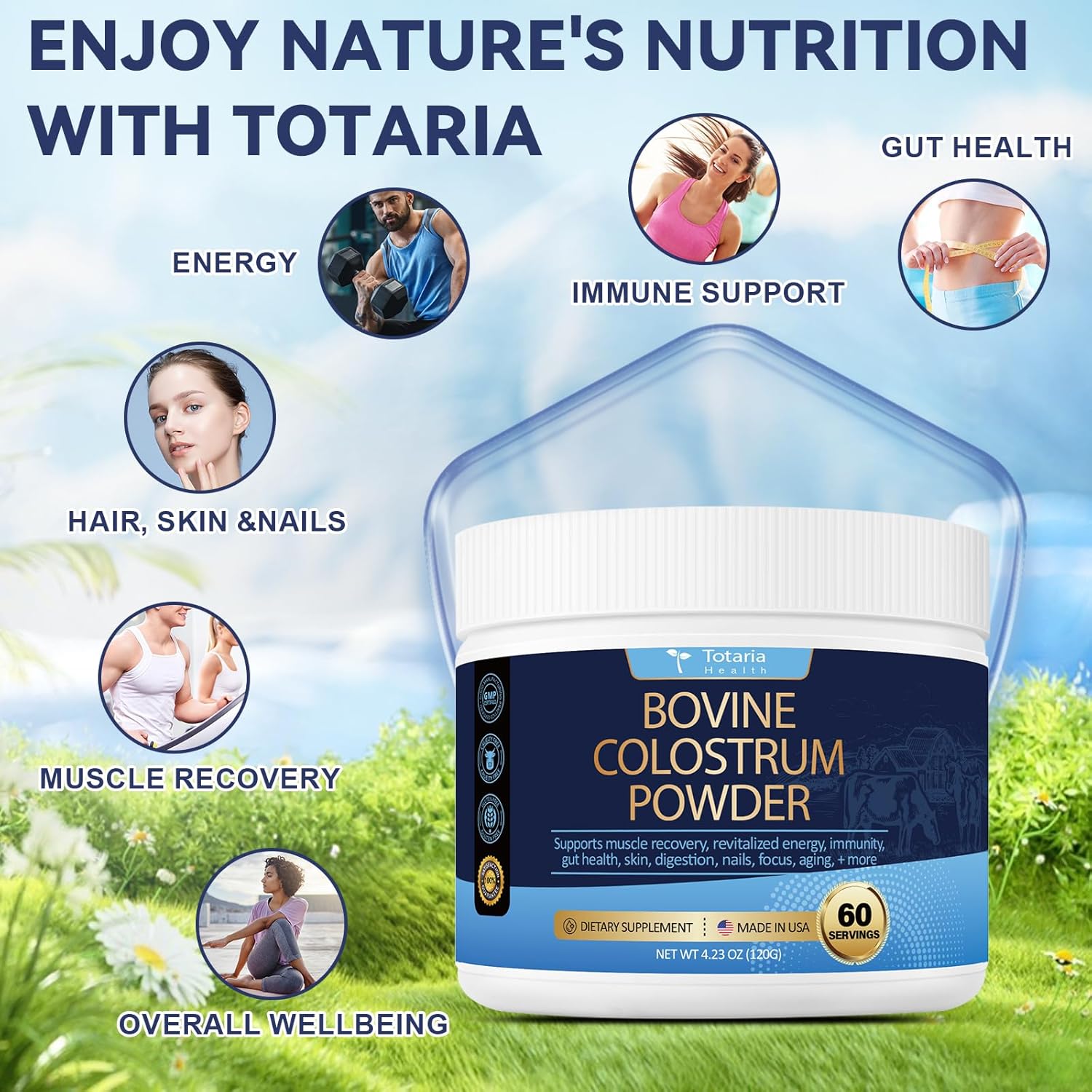 Liquid Drops with Potassium Magnesium and Bovine Colostrum Supplement Powder for Enhanced Nutrition