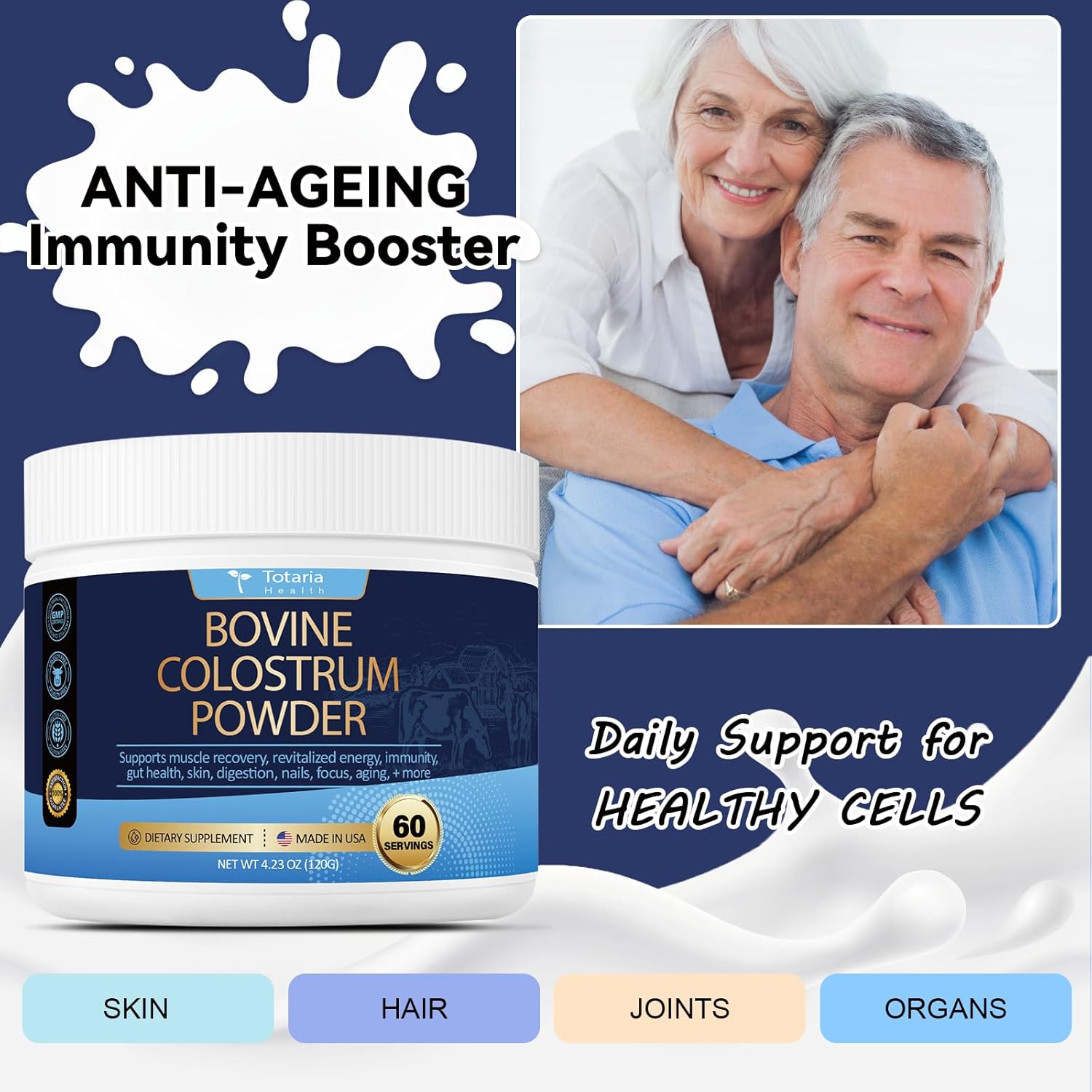 Liquid Drops with Potassium Magnesium and Bovine Colostrum Supplement Powder for Enhanced Nutrition