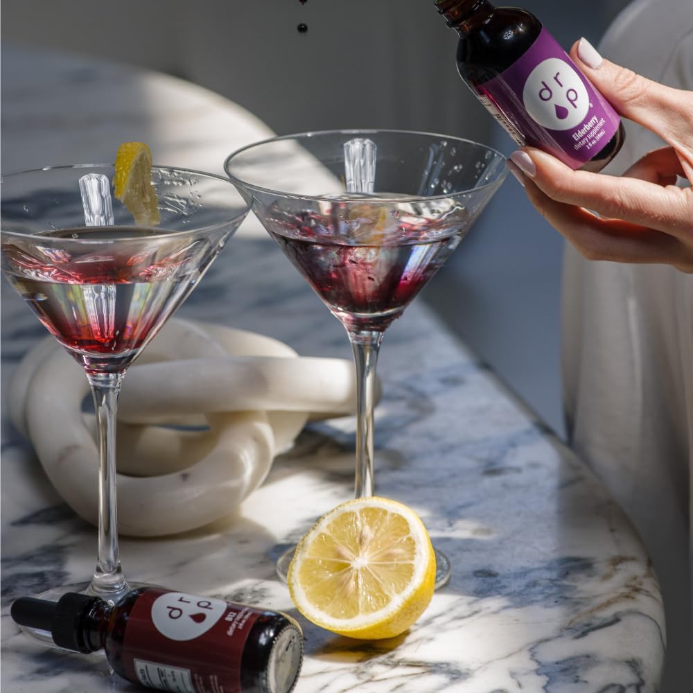 Liquid Elderberry and Vitamin B12 Drops Bundle for Immune Support
