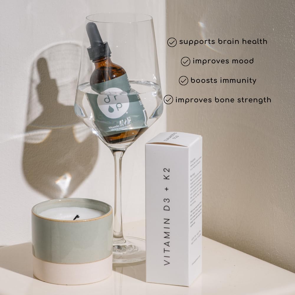 Liquid Elderberry Drops and Vitamin D3+K2 Drops Bundle - Immune Support Supplement Package