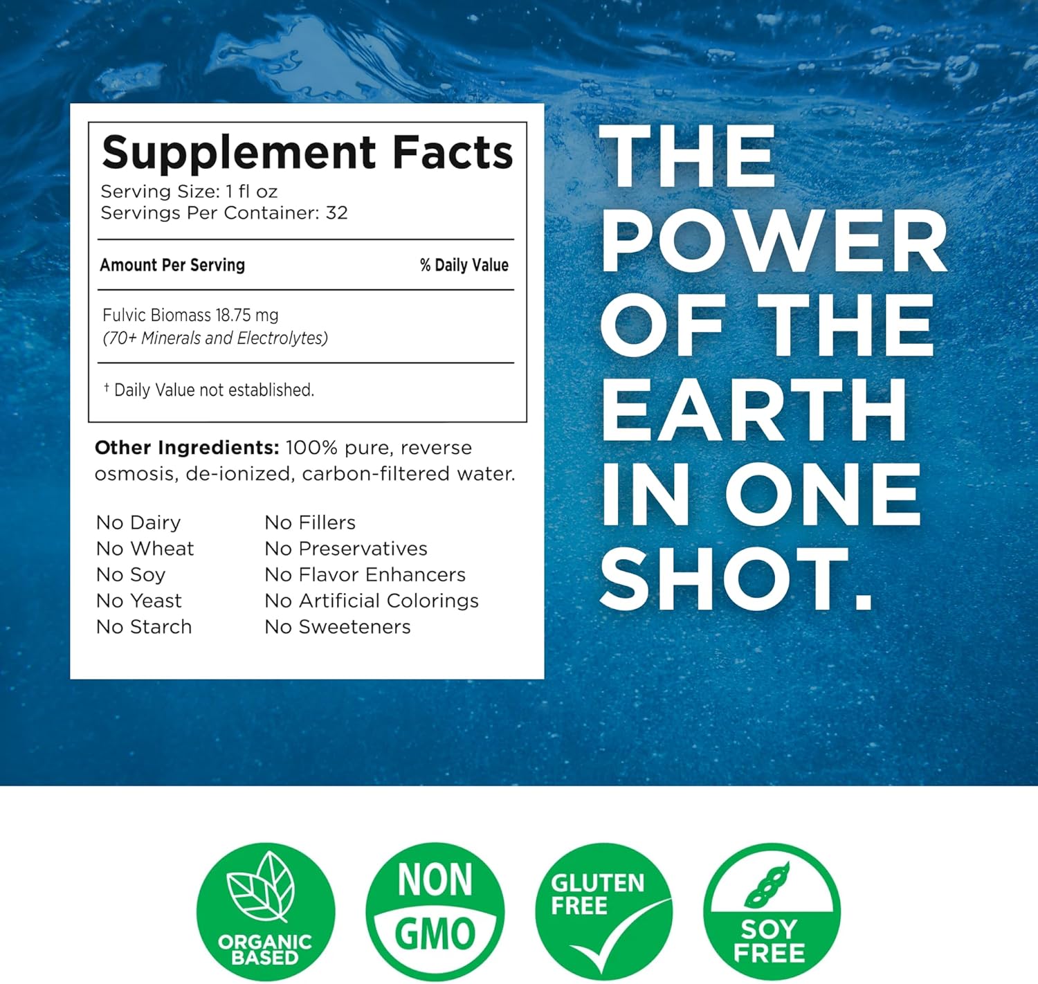 Liquid Electrolyte Supplement with Fulvic Acid Trace Minerals for Optimal Hydration and Replenishment