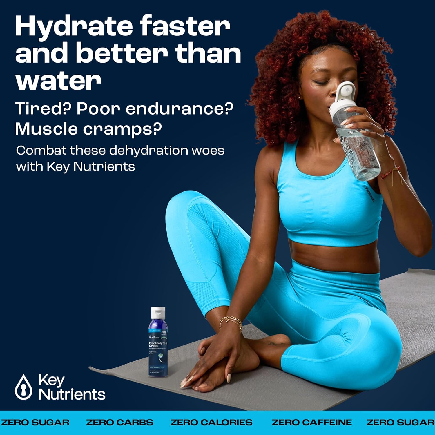 Liquid Electrolytes with 72 Trace Minerals for Rapid Hydration and Muscle Recovery - 4oz Unflavored Drops for Drinking Water, Post-Workout Sodium Supplement - 48 Servings