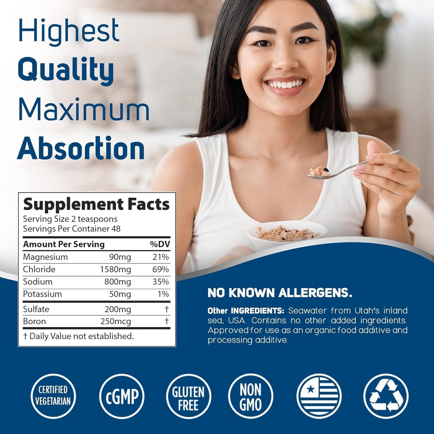 Liquid Energy Supplement with Ionic Trace Minerals & Magnesium - Supports Heart Health - 16 fl oz