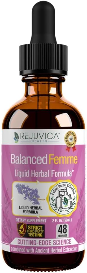 Liquid Female Balance Support Supplement with Vitex, Dong Quai, Black Cohosh, Maca Wild Yam - Enhanced Absorption for Women's Health by Rejuvica Health