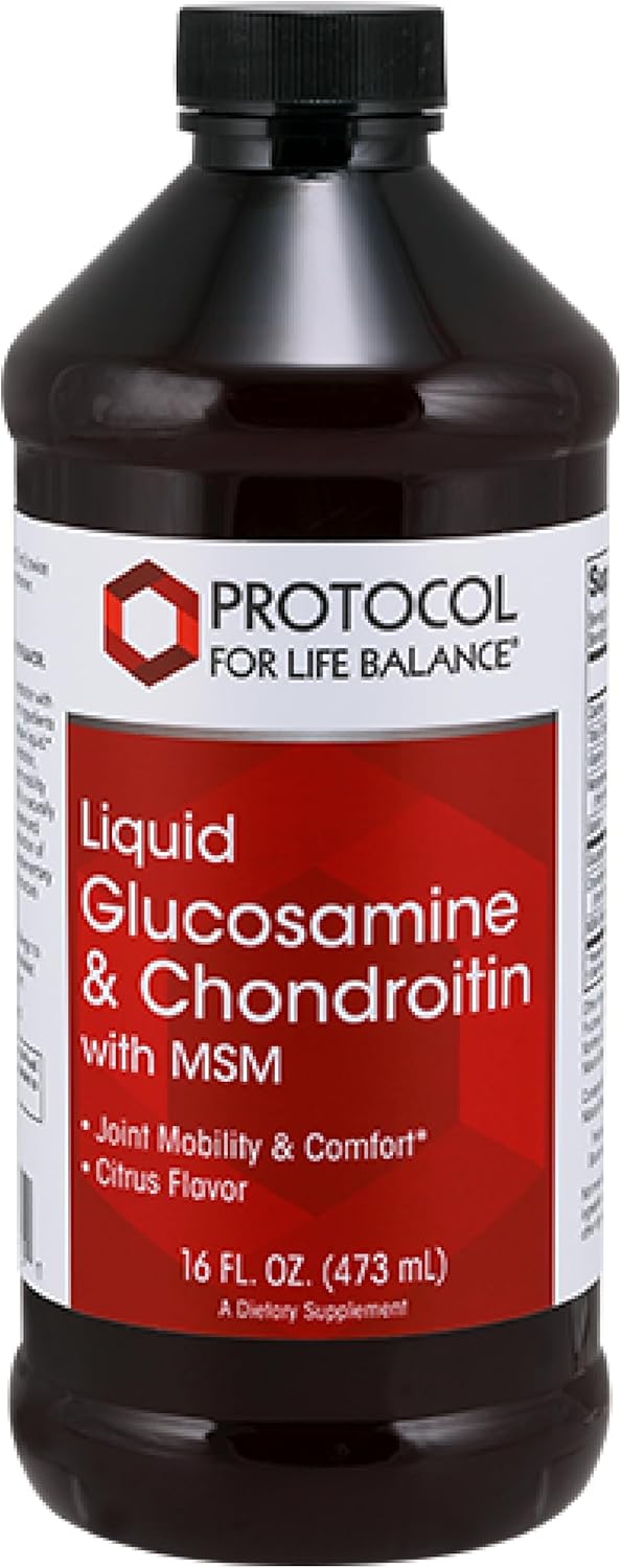 Liquid Glucosamine & Chondroitin with MSM - Joint Support Supplement - Egg & Dairy Free - 16 fl oz