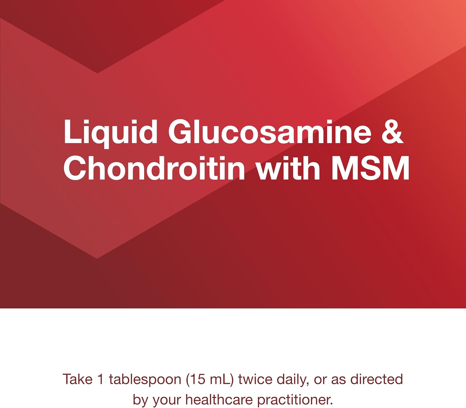 Liquid Glucosamine & Chondroitin with MSM - Joint Support Supplement - Egg & Dairy Free - 16 fl oz