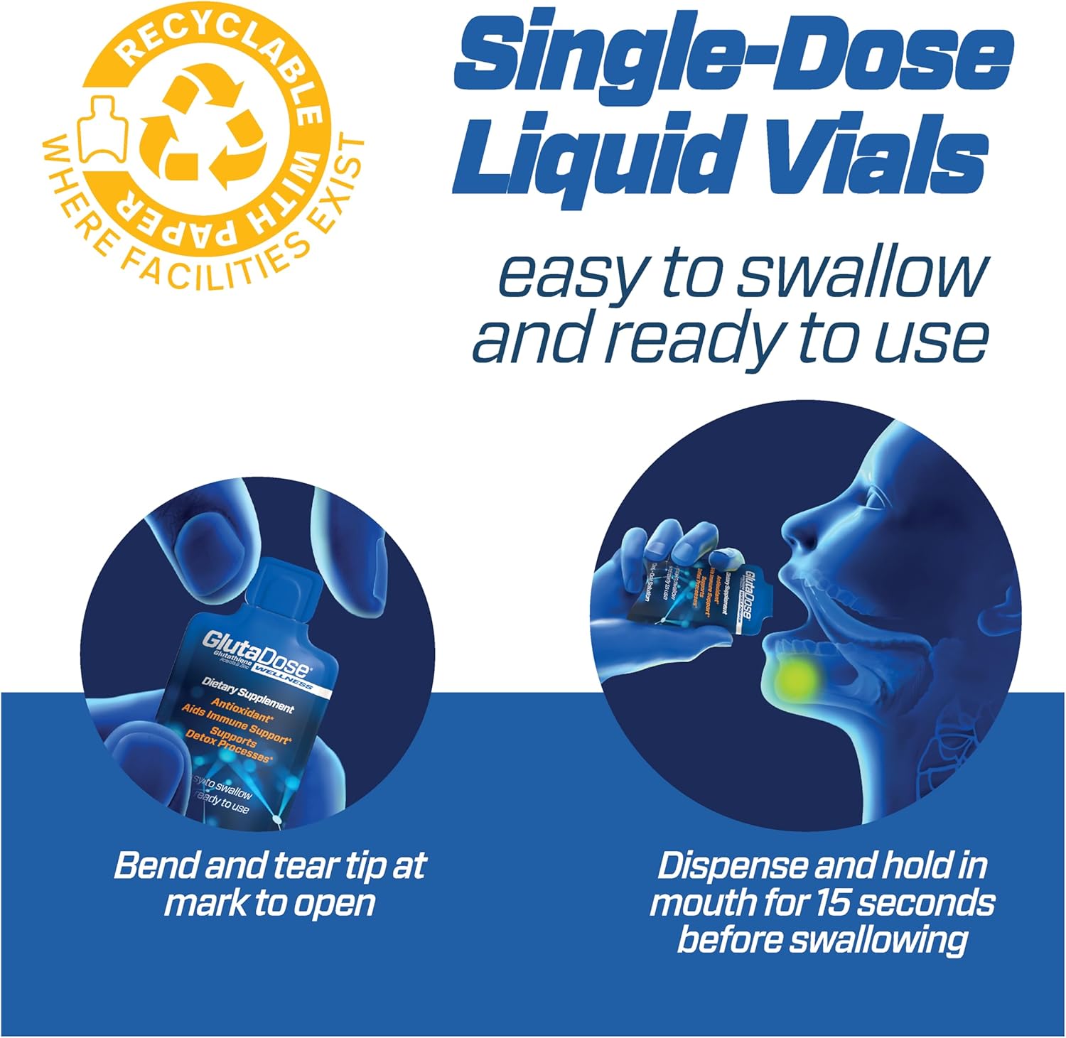 Liquid Glutathione Supplement with Lemon Berry Flavor, Acerola Energy Booster with Zinc, Daily Vitamins & Minerals in Liquid Vials for Auto-Immune Support