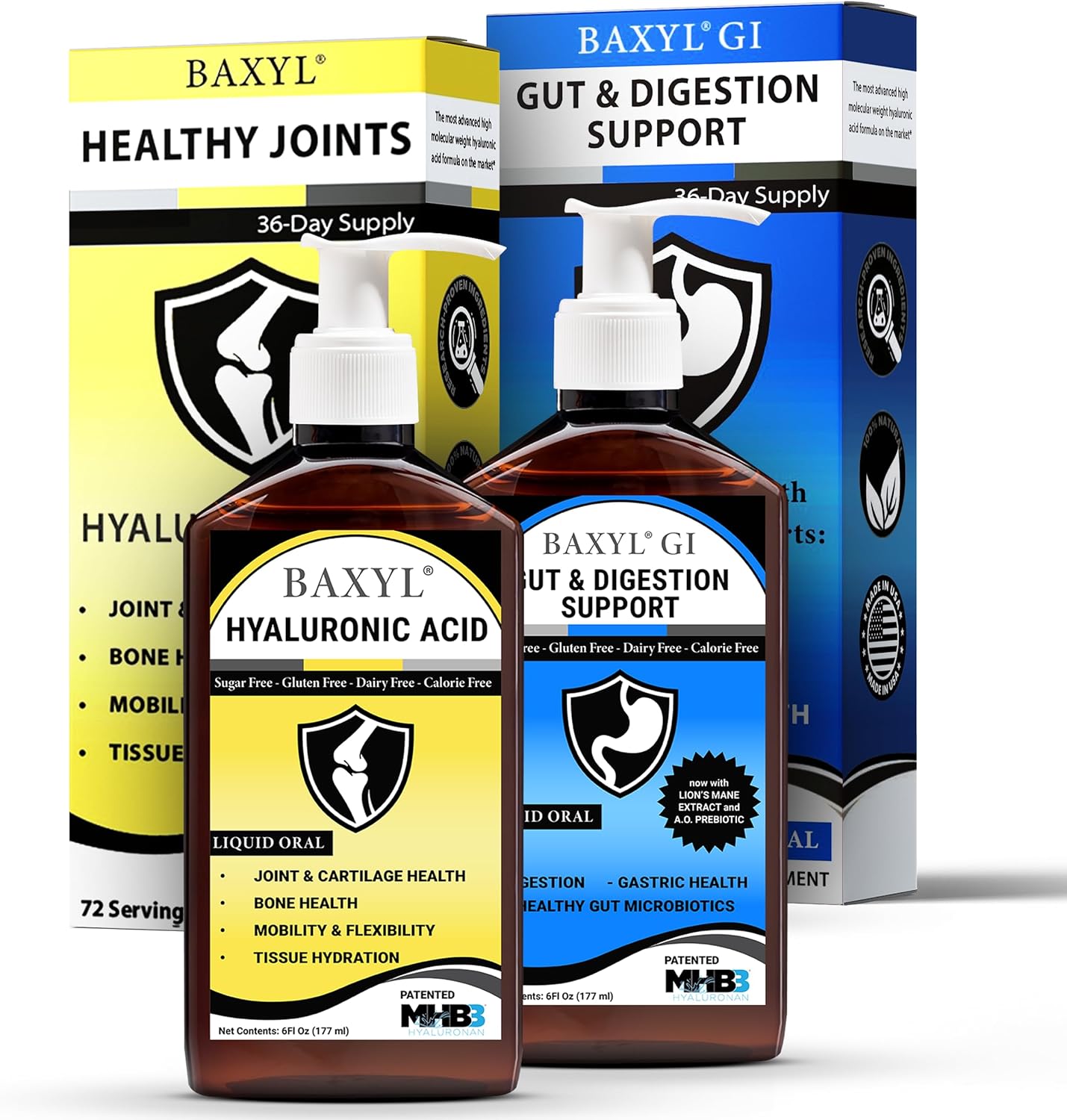 Liquid Hyaluronic Acid & Hyaluronan Bundle for Joint and Digestive Relief