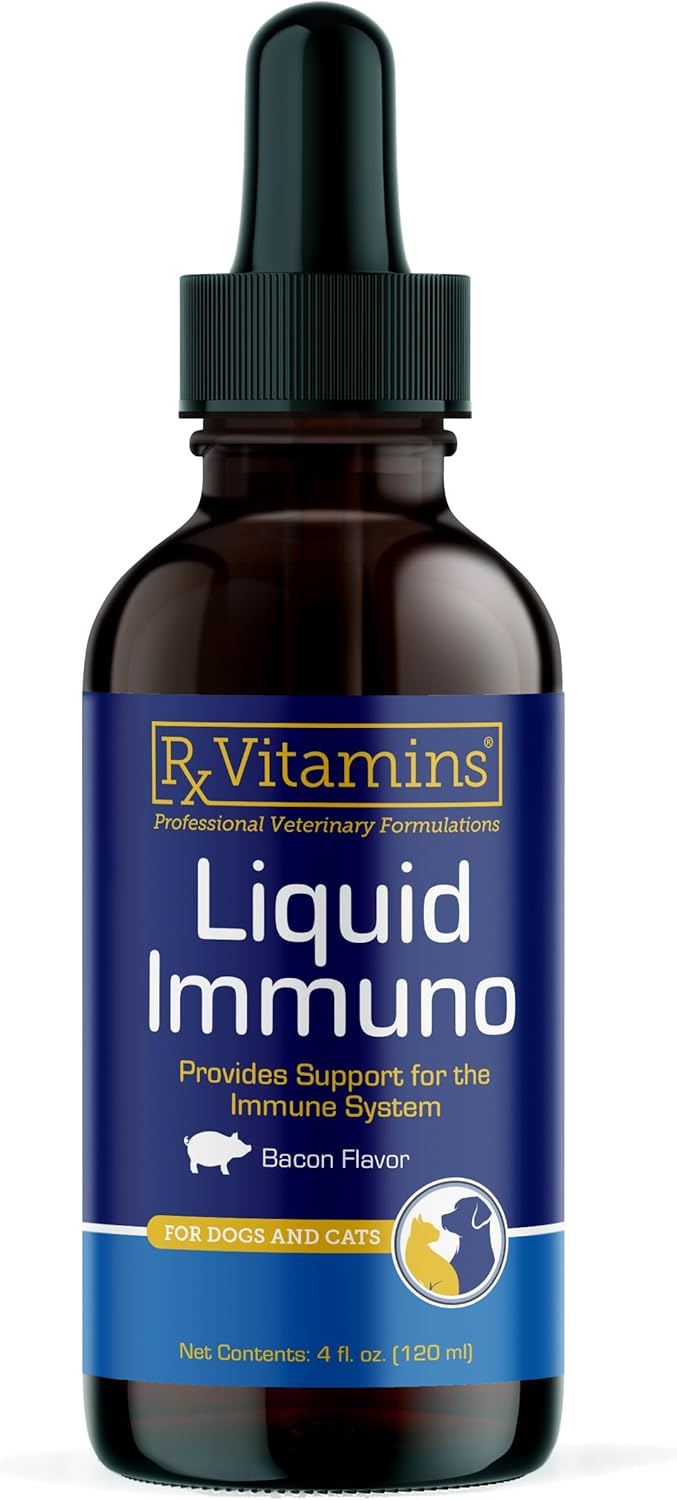 Liquid Immune Support Supplement for Dogs and Cats with Reishi Mushroom and L-Lysine - Enhances Immunity and Eye Health - 4 oz Bottle