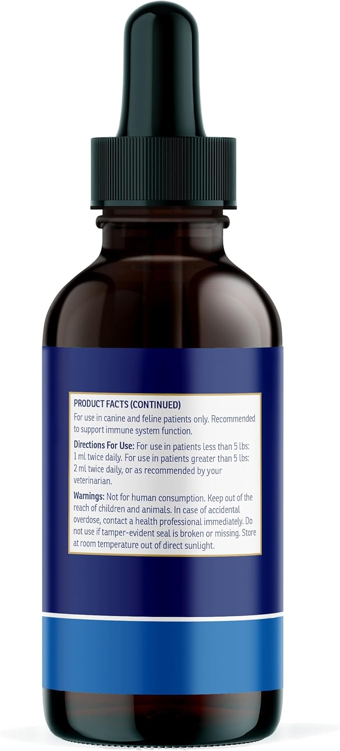 Liquid Immune Support Supplement for Dogs and Cats with Reishi Mushroom and L-Lysine - Enhances Immunity and Eye Health - 4 oz Bottle