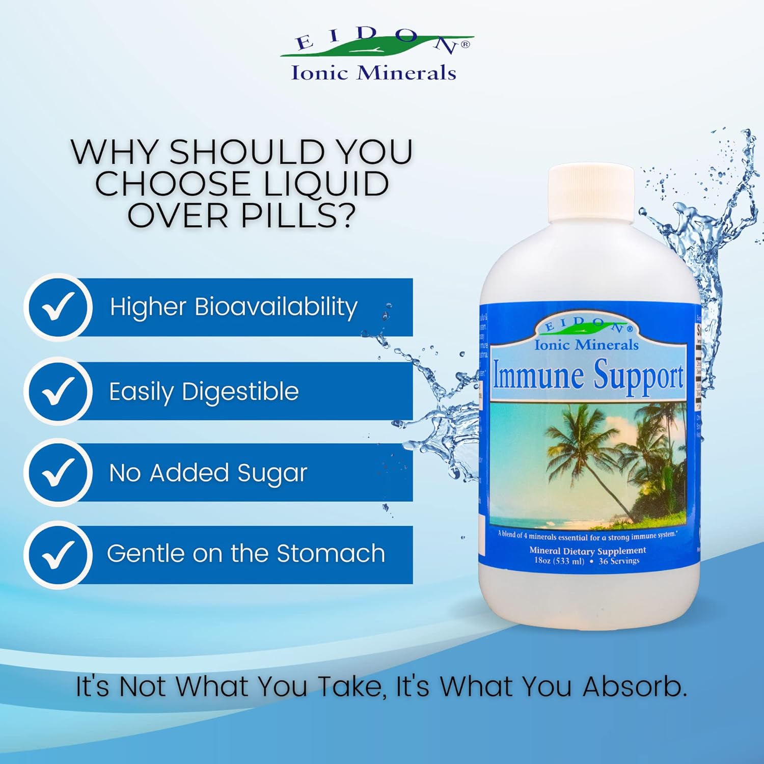 Liquid Immune Support Supplement with Zinc and Selenium - 18 oz, Bioavailable Formula for Immune System Support