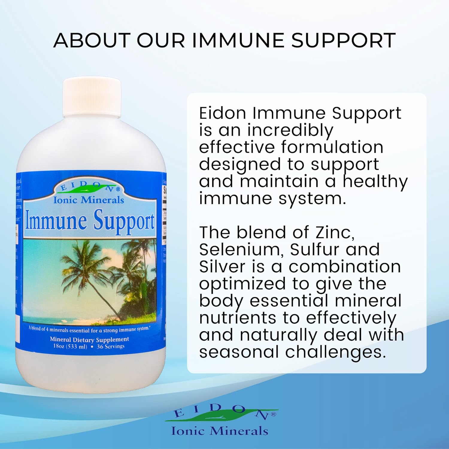 Liquid Immune Support Supplement with Zinc and Selenium - 18 oz, Bioavailable Formula for Immune System Support