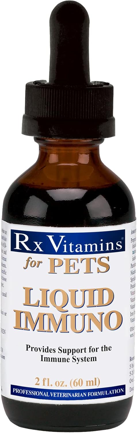 Liquid Immuno Pet Supplement with Reishi Mushroom and L-Lysine - Immune Support for Dogs and Cats - Bacon Flavor - 2 oz