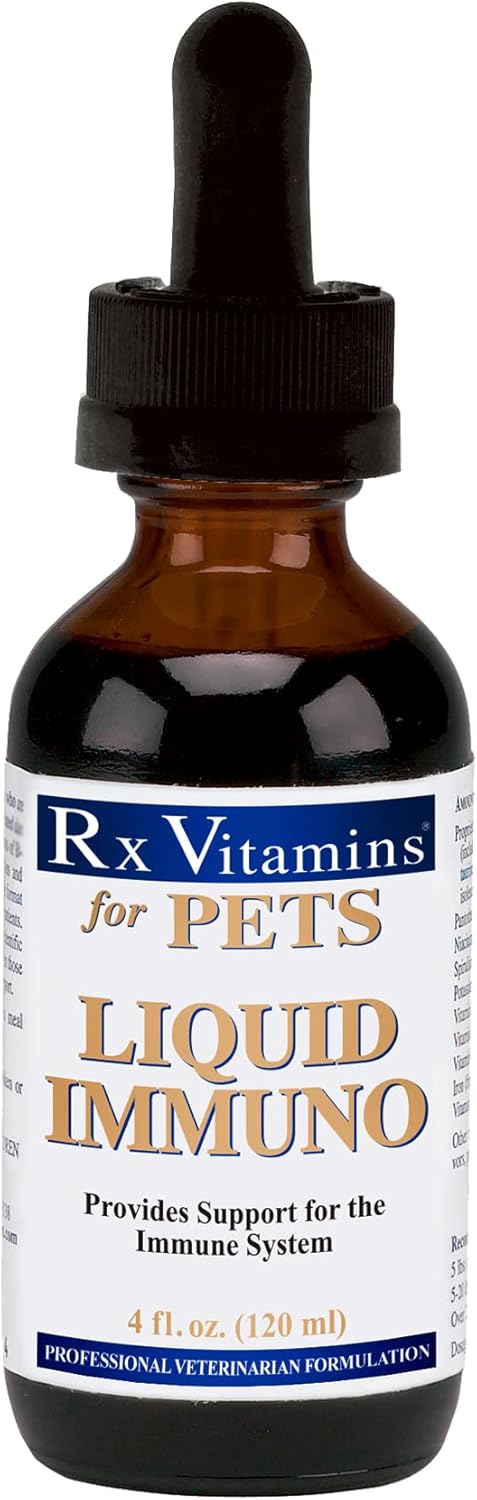 Liquid Immuno Support for Dogs and Cats - L-Lysine for Felines - Reishi Mushroom Supplement - Bacon Flavor - 4 oz