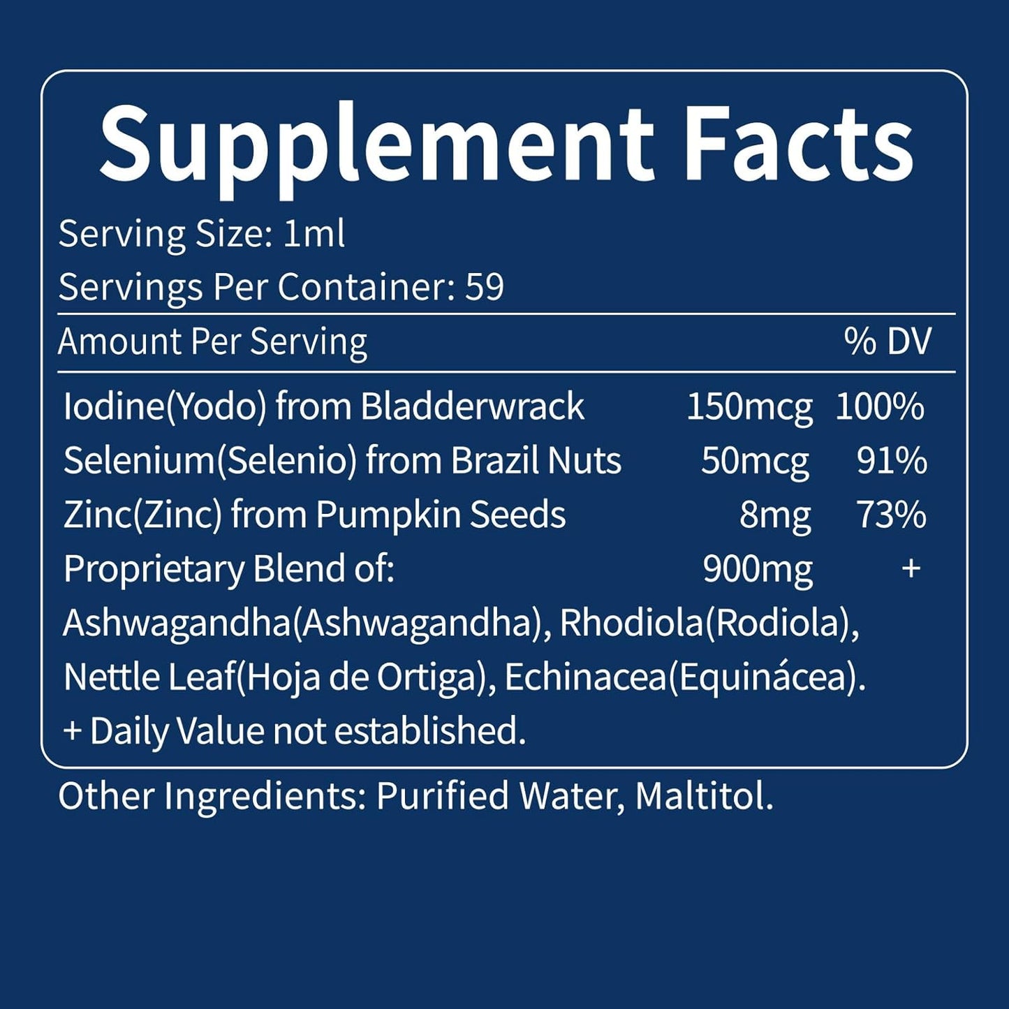 Liquid Iodine Supplement with Selenium for Thyroid Support - 2 oz Tincture with Ashwagandha & Rhodiola Extract - Nurbetoxa Thyroid Drops
