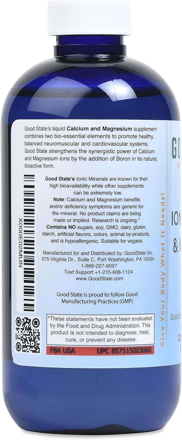 Liquid Ionic Calcium and Magnesium Supplement with Boron - 8 fl oz, 72 mg Calcium, 63 mg Magnesium, 500 mcg Boron