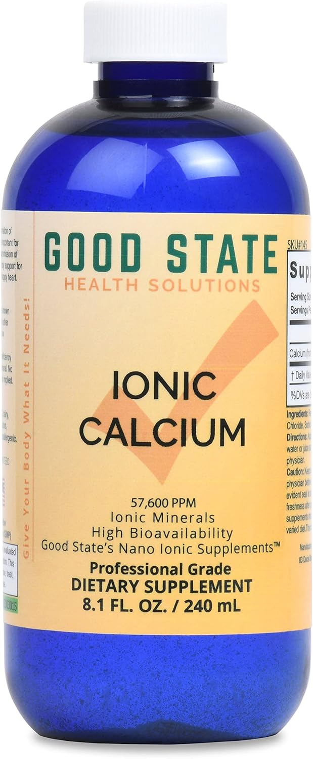 Liquid Ionic Calcium Supplement with Fulvic Acid - 96 Servings, 144mg Elemental - 8 fl oz
