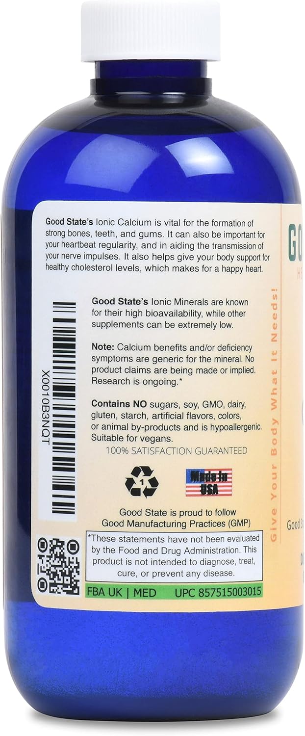 Liquid Ionic Calcium Supplement with Fulvic Acid - 96 Servings, 144mg Elemental - 8 fl oz