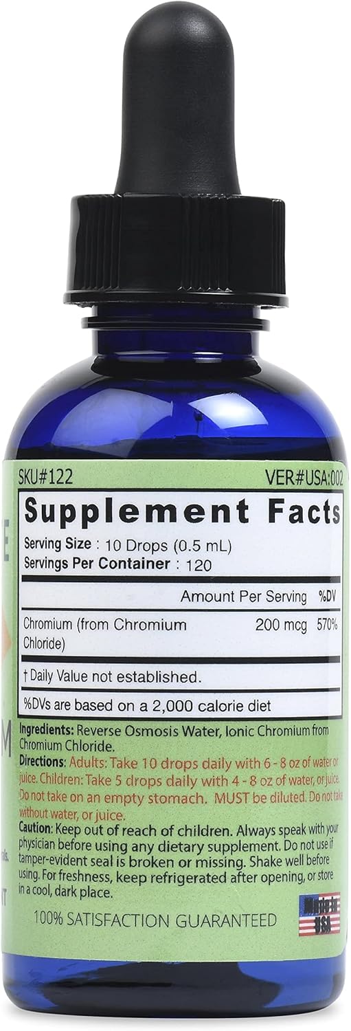 Liquid Ionic Chromium Ultra Concentrate - 200 mcg in 10 Drops - 100 Servings