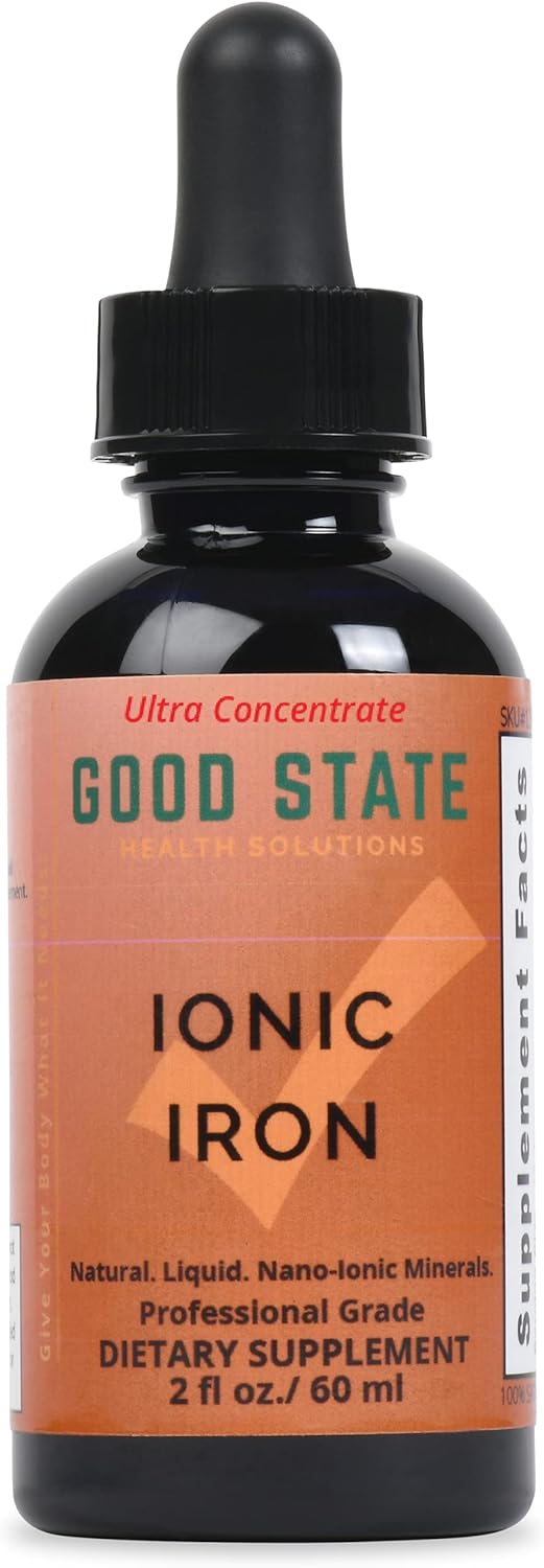 Liquid Ionic Iron Ultra Concentrate - 200 mg in 100 Servings - Good State Formula