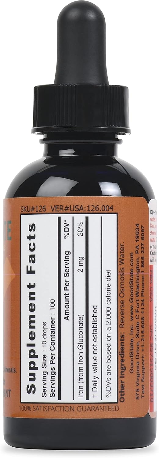 Liquid Ionic Iron Ultra Concentrate - 200 mg in 100 Servings - Good State Formula
