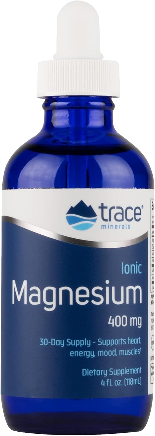 Liquid Ionic Magnesium Supplement - 400mg | Trace Minerals | 4 fl oz - 30 Servings