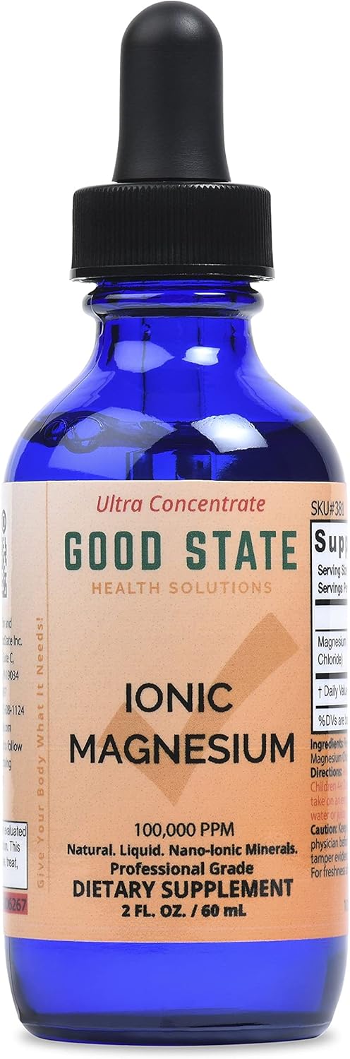 Liquid Ionic Magnesium Ultra Concentrate - 5000 mg per Bottle - 100 Servings - Glass Bottle