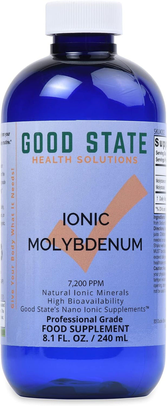 Liquid Ionic Molybdenum Supplement - 96 Servings, 2mg Elemental + 2mg Fulvic Acid - 8 fl oz Bottle