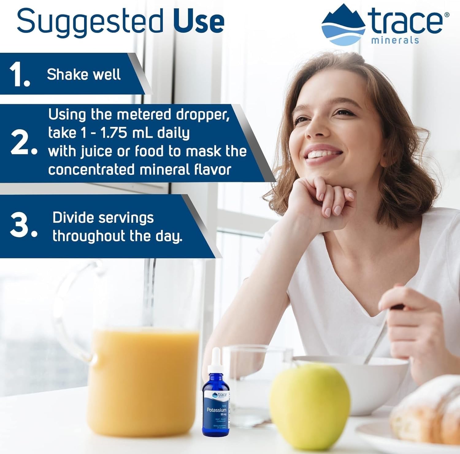 Liquid Ionic Potassium & Magnesium Supplement for Easy Absorption - Supports Brain & Muscle Function - Trace Minerals - 2 fl oz