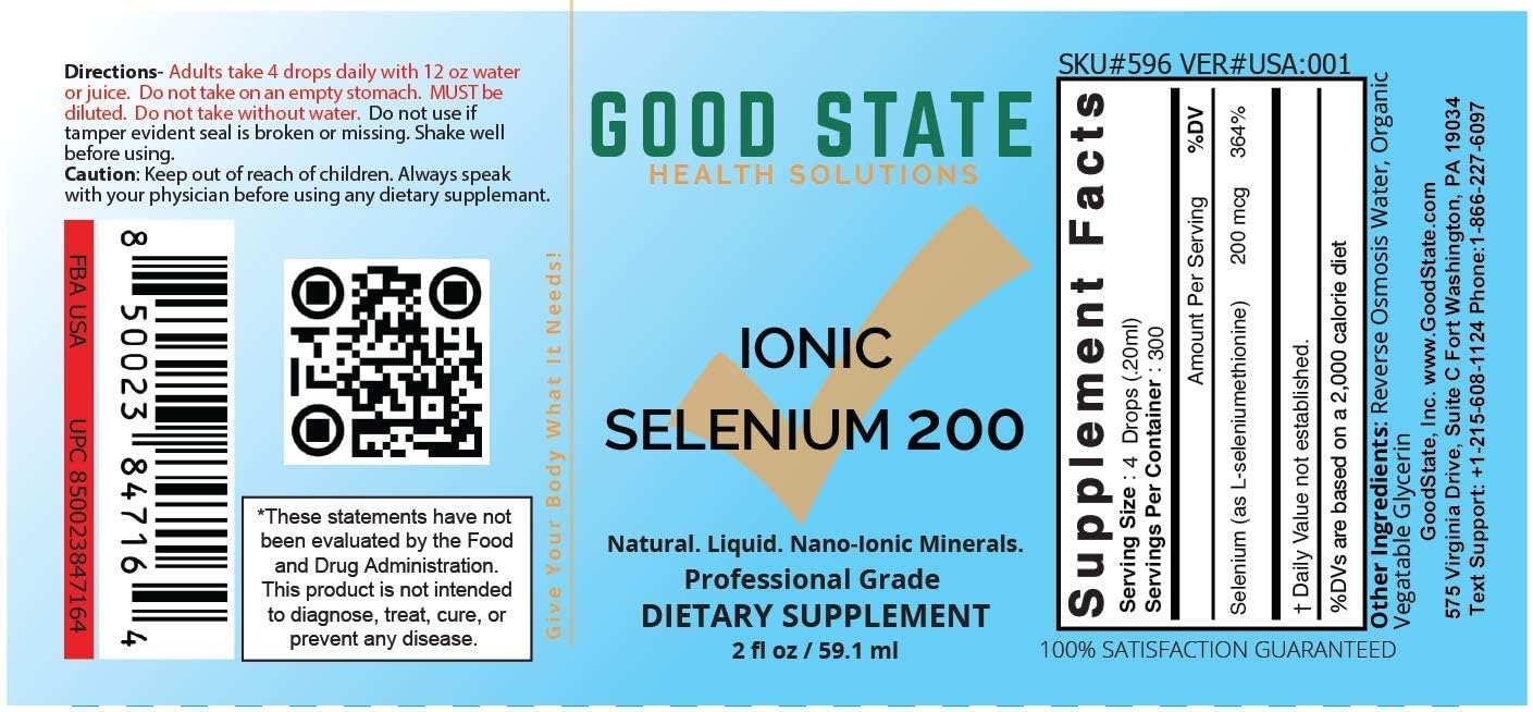 Liquid Ionic Selenium 200 - High Potency Trace Mineral Supplement - 2 fl oz - 1 Bottle