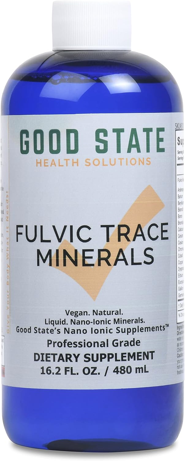 Liquid Ionic Trace Minerals Blend with Fulvic Acid | Essential Overall Health Support | 96 Servings, 125 Mg | 16 Fl oz Bottle