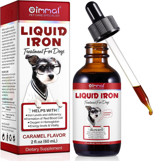 Liquid Iron Supplement for Dogs with Vitamin C and B12 - Supports Anemia, Energy Levels, and Blood Health, Red Blood Cell Formation