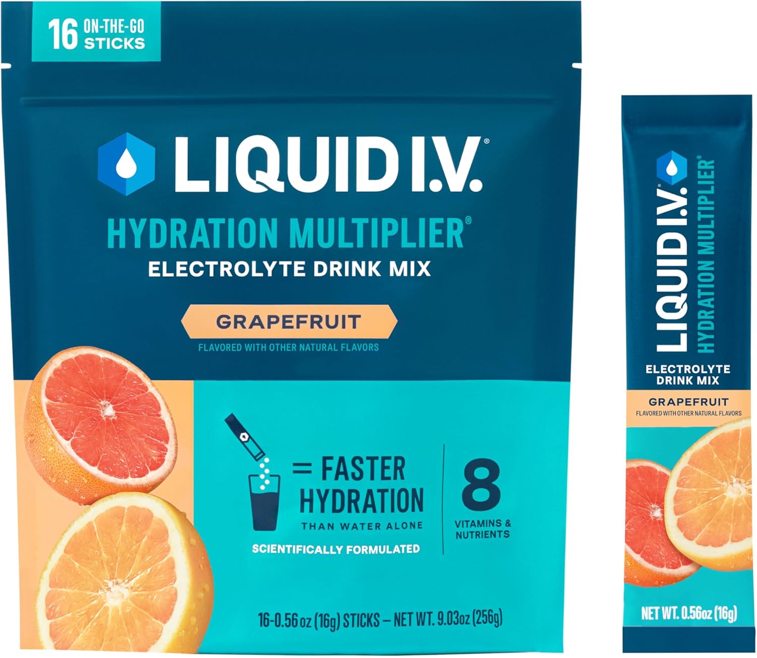 Liquid I.V.® Grapefruit Hydration Multiplier - Electrolyte Powder Mix | 16 Servings
