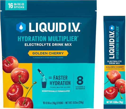 Liquid I.V.® Hydration Multiplier - Golden Cherry Flavor | Electrolyte Powder Drink Mix | 16 Servings