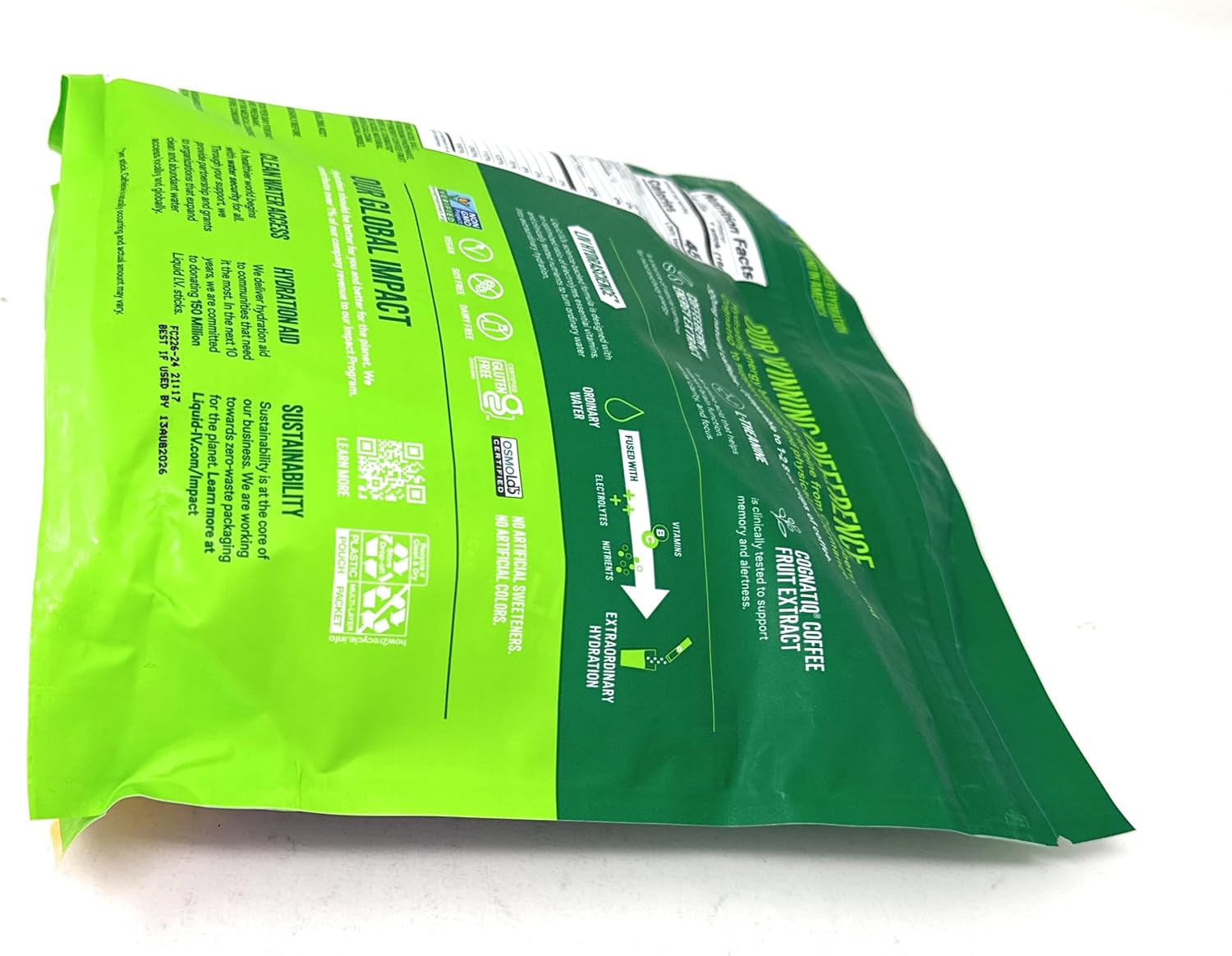 Liquid I.V. Hydration Multiplier + Energy Drink Mix, BlackBerry Peach - 26 Pack for Lasting Hydration and Energy Boost