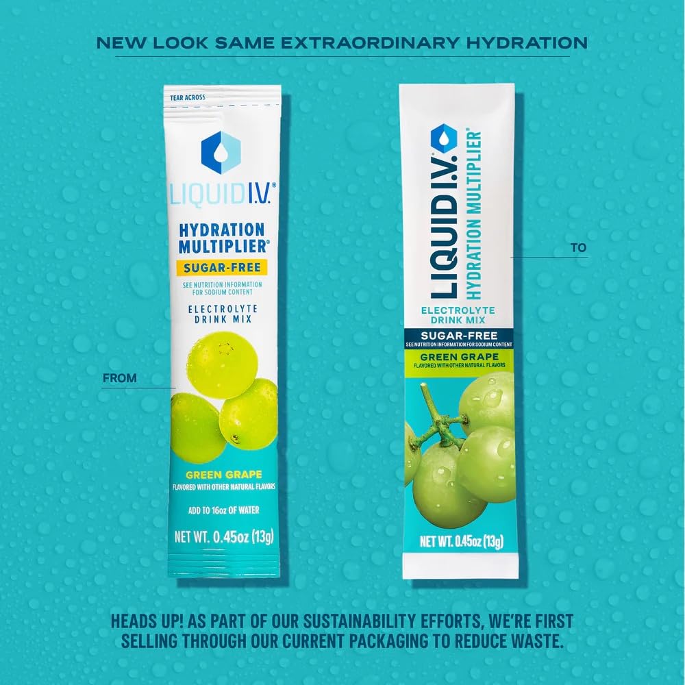 Liquid I.V.® Hydration Multiplier® Green Grape Sugar-Free Electrolyte Powder Drink Mix - 14 Servings