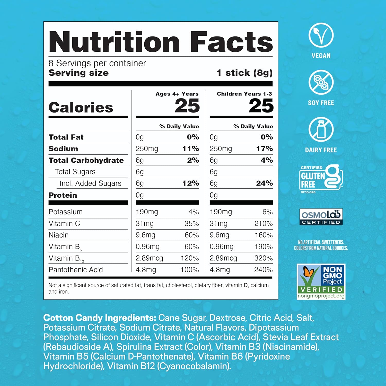 Liquid I.V.® Hydration Multiplier® Kids Cotton Candy Electrolyte Powder Drink Mix 2 Pack - 16 Servings