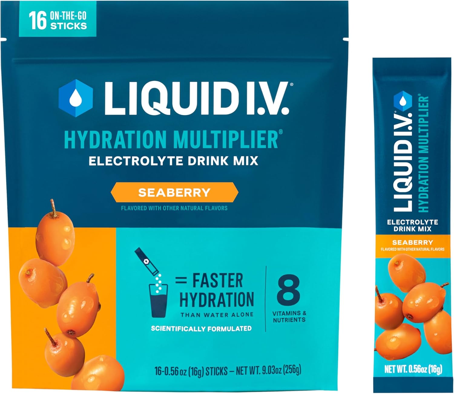 Liquid I.V.® Seaberry Hydration Multiplier Electrolyte Powder Drink Mix - 1 Pack (16 Servings)