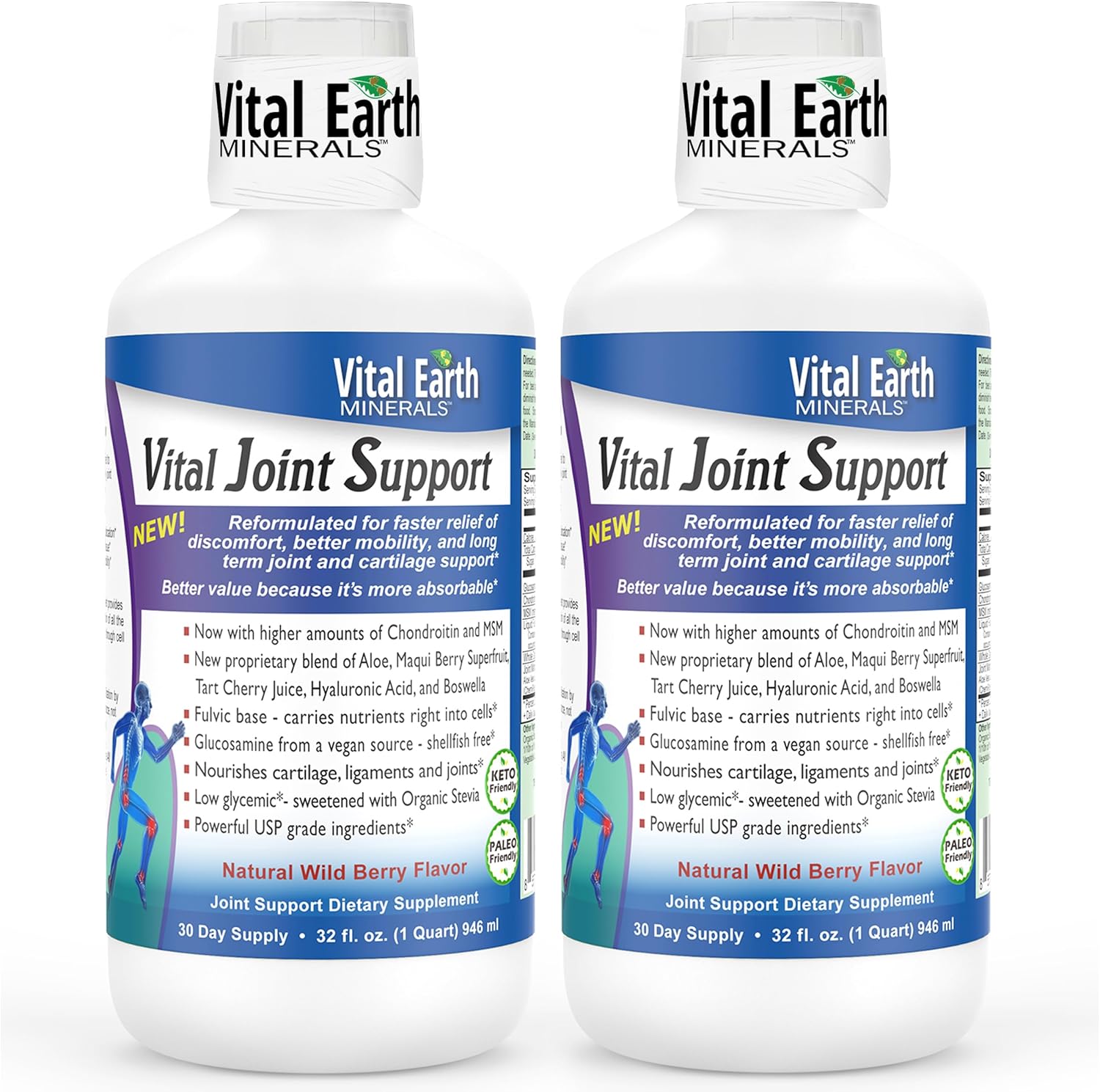 Liquid Joint Support Supplement with Fulvic Acid Trace Minerals - MSM, Glucosamine, Chondroitin, Aloe Vera, Tart Cherry, Hyaluronic Acid, Boswellia - 64 Fl Oz Pack