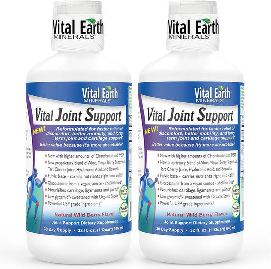 Liquid Joint Support Supplement with Fulvic Acid Trace Minerals - MSM, Glucosamine, Chondroitin, Aloe Vera, Tart Cherry, Hyaluronic Acid, Boswellia - 64 Fl Oz Pack