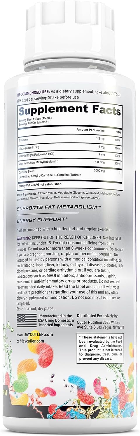 Liquid L-Carnitine Supplement with Acetyl & Tartrate Forms - Pre Workout Formula for Energy & Muscle Support