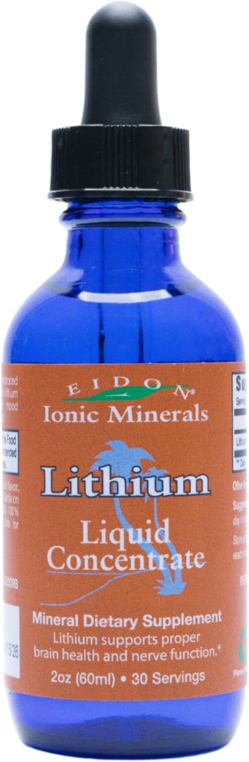 Liquid Lithium Chloride Drops Supplement for Brain Health & Cognition - 2 oz. Mineral Drops for Water with Vitamin B12 & Folate Support - BoostGo Australia