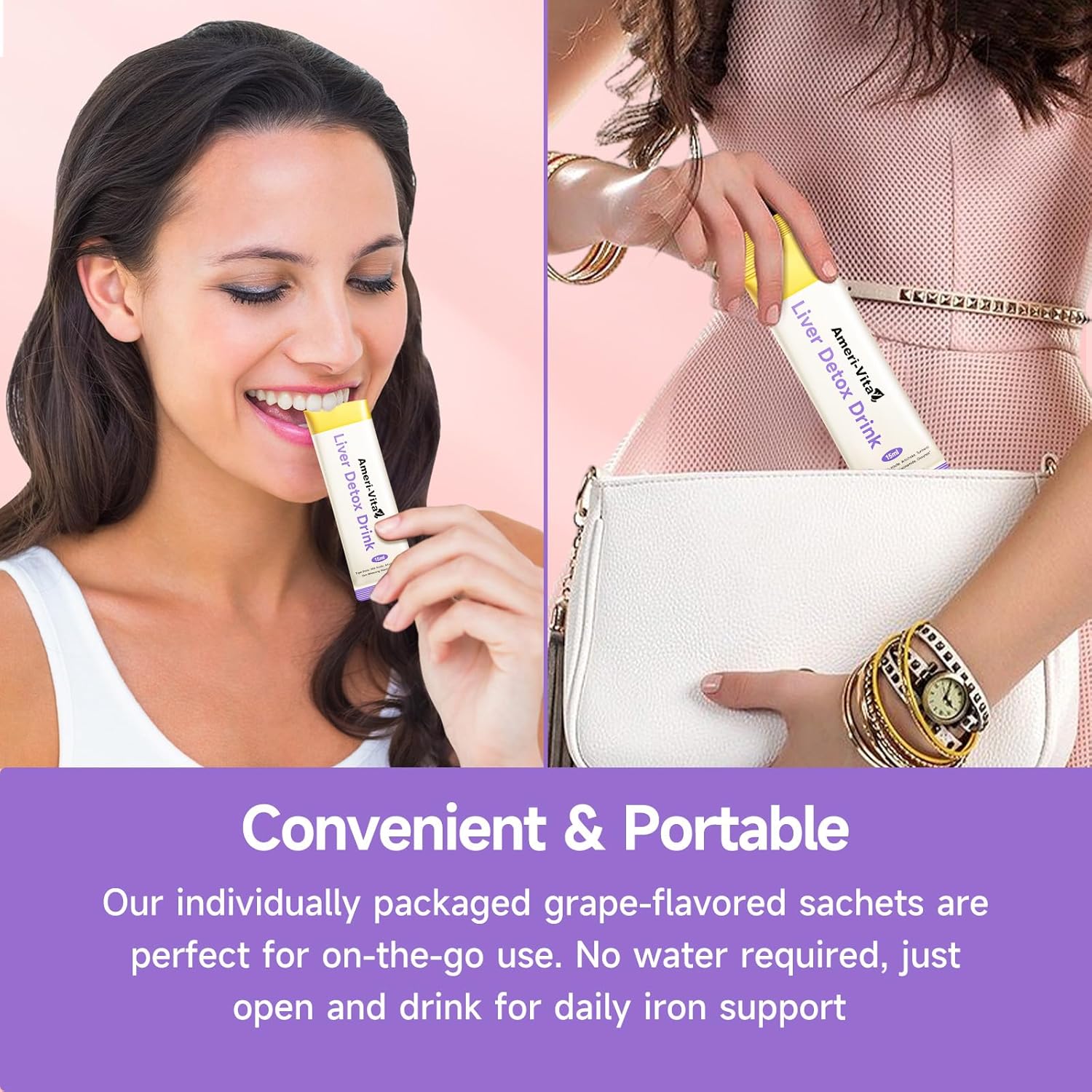 Liquid Liver Detox Drink Supplement with Milk Thistle, Artichoke, Turmeric, and Inositol - Natural Liver Health Support in Peach Flavor - 30 Sachets