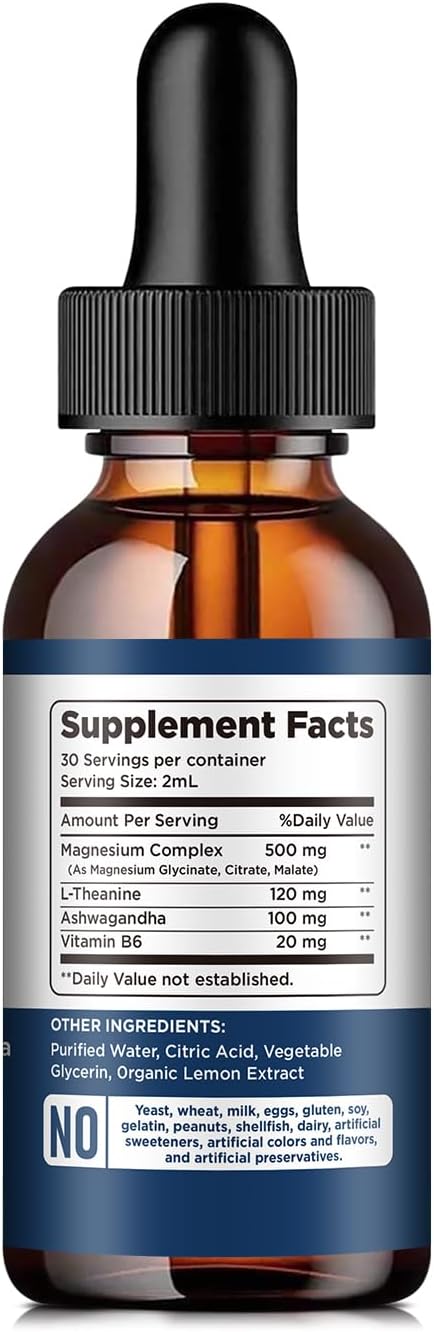 Liquid Magnesium Glycinate Citrate Malate Drops and Gummies Combo Pack