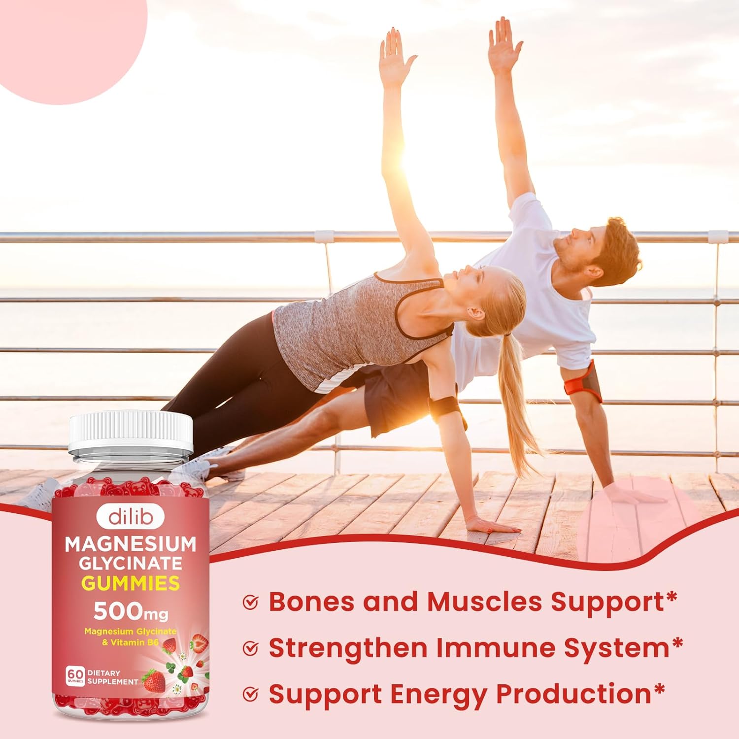 Liquid Magnesium Glycinate Citrate Malate Drops and Gummies Combo Pack