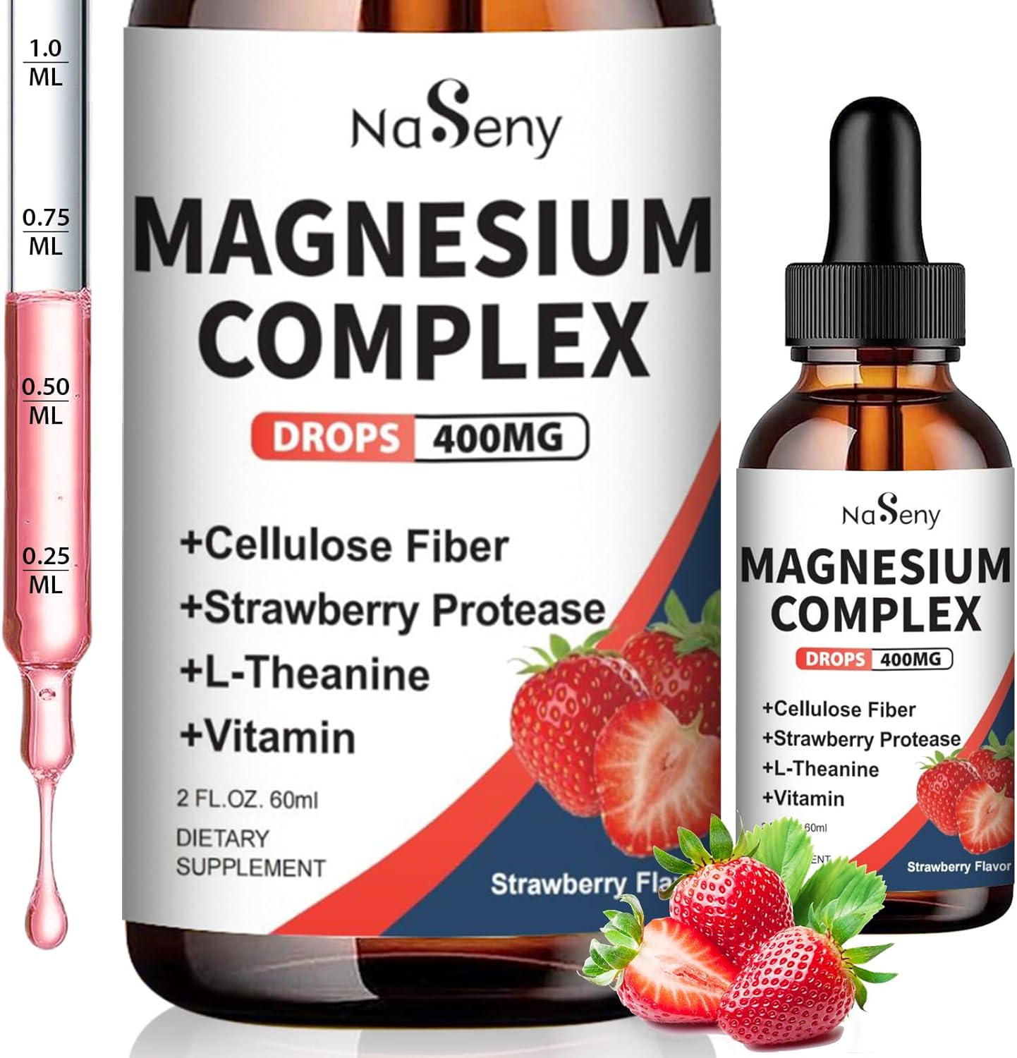 Liquid Magnesium Glycinate Drops for Kids - 400mg High Absorption Complex for Bone Health and Relaxation (2 Pack)