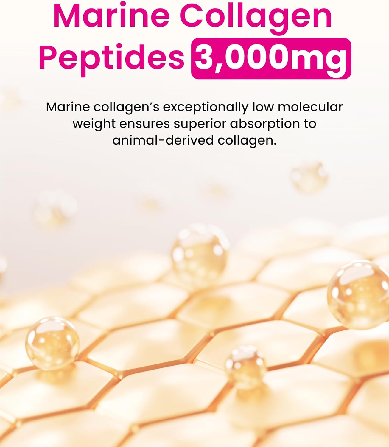 Liquid Marine Collagen Shots for Hair, Skin & Nails - 30 Servings of Low-Molecular Fish Collagen Peptides (50.7 fl oz)