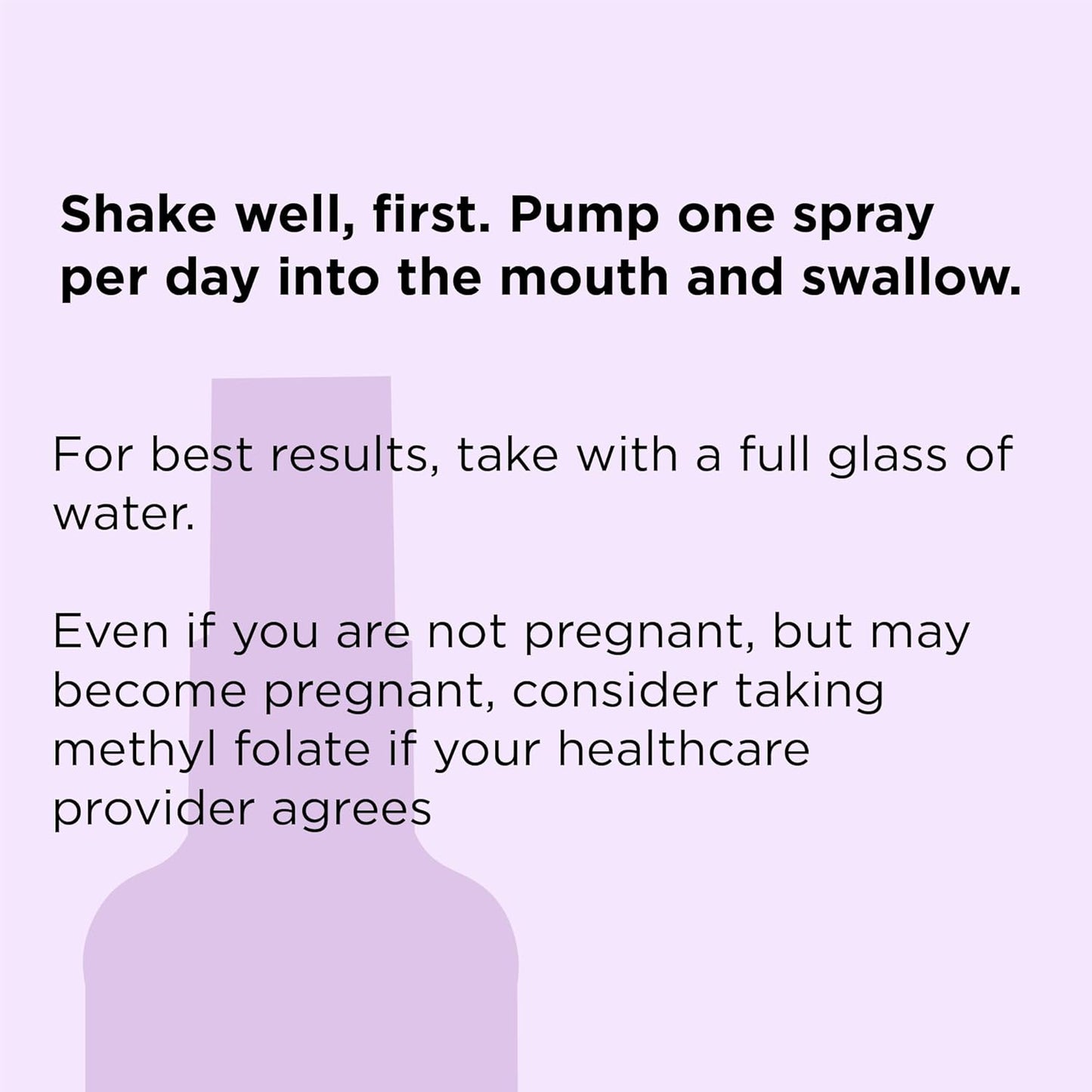 Liquid Methylfolate Vitamin B9 Spray Supplement - 1 oz Bottle