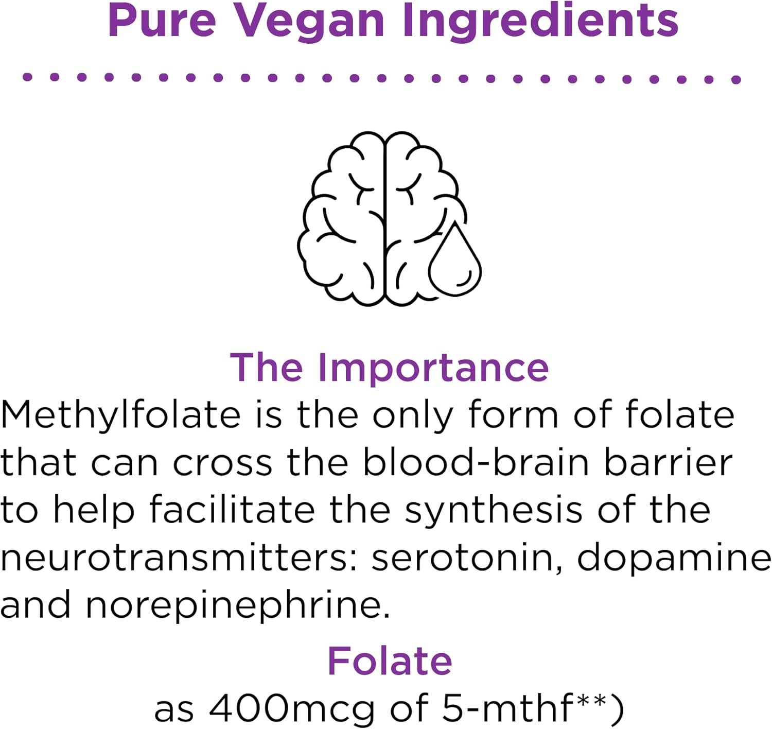 Liquid Methylfolate Vitamin B9 Spray Supplement - 1 oz Bottle