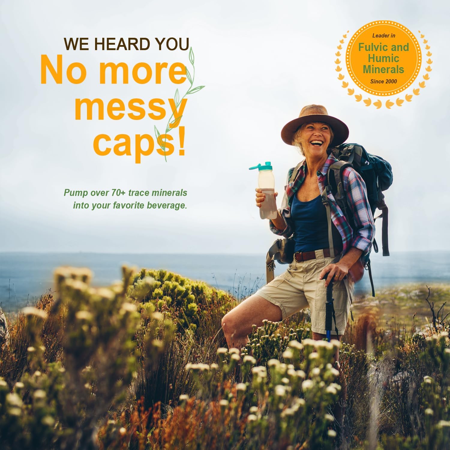 Liquid Mineral Pump for 32-Ounce Vitamin & Fulvic Mineral Supplement Bottles by Vital Earth Minerals